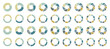 Set Tortendiagramme Pfeile Blau Grün Gelb