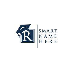 Canvas Print - Letter r education logo icon