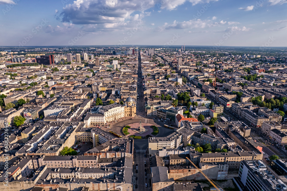 City of Lodz, Poland- city panorama.	 - obrazy, fototapety, plakaty 