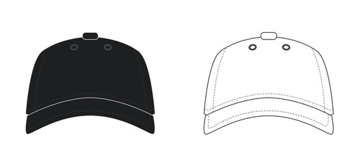 Baseball cap set icon design template, vector icon designed in line style, editable stroke icon on white background, can be used for web and various needs of your project