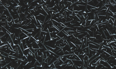 tapping screws made od steel, metal screw, iron screw, chrome screw, screws as a background, wood screw,