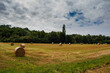 hay bales in the field landscape in southern France