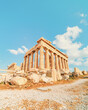 Acropolis of Athens Greece wide view during the day