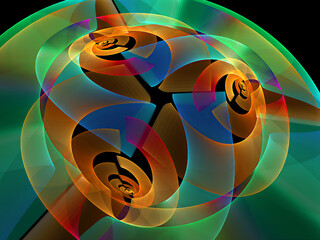 Wall Mural - abstract fractal spiral background, computer-generated illustration.