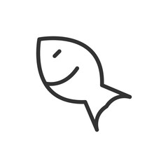 Poster - Fish line icon.