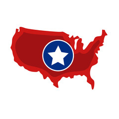 Sticker - usa map with star