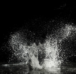 water splash on black background