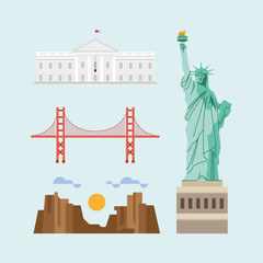 Wall Mural - four usa monuments