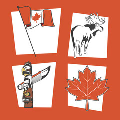 Sticker - canada day four items