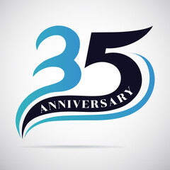 Wall Mural - 35th Years Anniversary Celebration Template Design. 