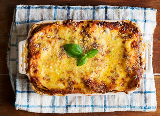 Wall Mural - Homemade lasagna food photography recipe idea