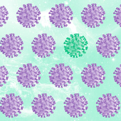 Wall Mural - Coronavirus under microscope background illustration