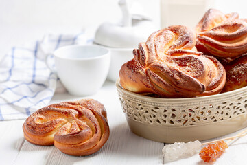 Wall Mural - Swirling buns sprinkled with sugar.