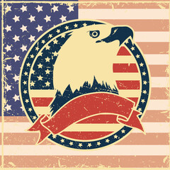 Sticker - eagle in usa poster