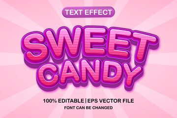 Canvas Print - sweet candy 3d editable text effect