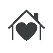 House with heart , love home symbol, vector illustration isolated on white background