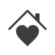 House with heart , love home symbol, vector illustration isolated on white background