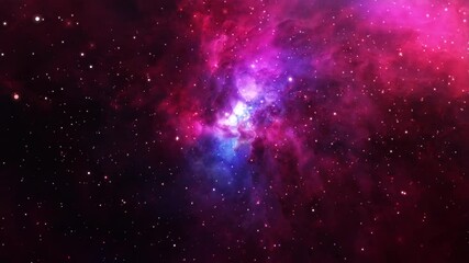 seamless loop galaxy exploration through outer space towards glowing blue purple galaxy. 4k loop ani