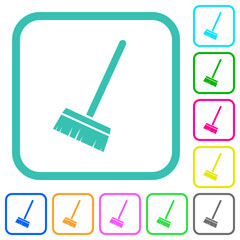 Poster - Household broom vivid colored flat icons