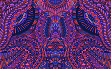 Amazing Colorful Ornamental Kaleidoscope Psychedelic Bohemian Background