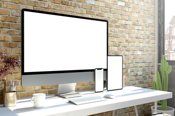 Wall Mural - Responsive devices mock up