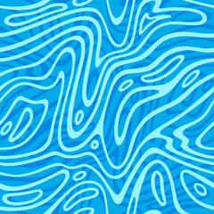 Aufkleber - Vector Ripple Water Surface. Blue Seamless Pattern. Sea Texture. Abstract Azure Waves Background