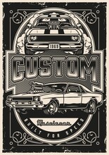 Custom Muscle Cars Vintage Poster