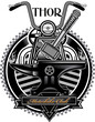 American vintage motorcycle label Thors Hammer