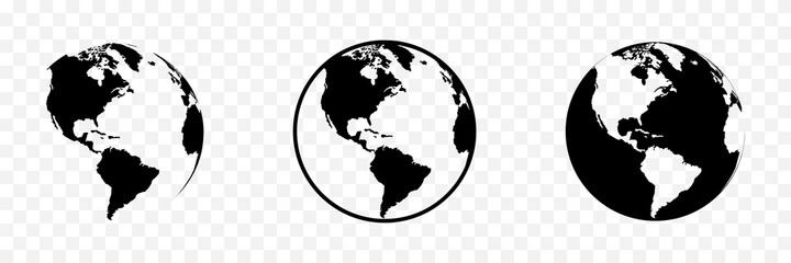 Wall Mural - earth globe. world map in circle. earth globes collection. world map in modern simple styles. earth 