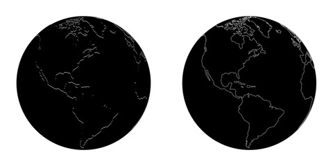 Wall Mural - earth globe. world map in circle. earth globes collection. world map in modern simple styles. earth 