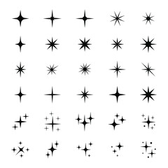 Wall Mural - star icons. twinkling stars. sparkles, shining burst. christmas vector symbols isolated