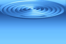 Blue Abstract Background.Abstract Blue Background With Waves.View Of Radial Water Ripples.Underwater, Sea Or Ocean Concept.Water Swirl Or Spinning.Realistic Vector Illustration.Top And Front View.