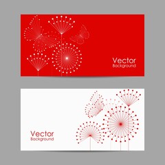 Set of banners with butterflies and flowers