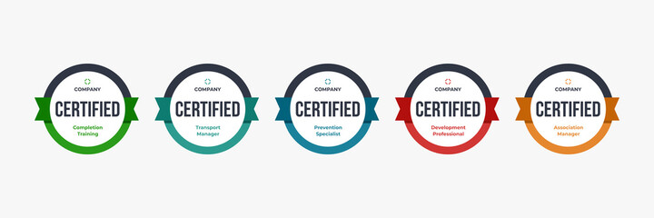 Wall Mural - certified badge logo design for company training badge certificates to determine based on criteria. 