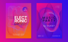Neon Edm Flyer. Electro Trance Music. Techno Dj Party. Electronic Sound Event. Club Dance Poster.