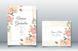 © MARIANURINCE - Beautiful floral frame wedding invitation card template Premium Vector