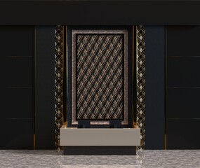 Wall Mural - 3d rendering classic luxury hotel reception hall with wall decorate