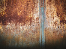 Old Rusting With Peeling Paint Metal Blank Designer Background