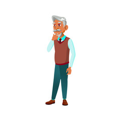 aged man professor thinking about problem cartoon vector. aged man professor thinking about problem character. isolated flat cartoon illustration