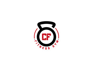 Letter CF Logo, Gym CF, fitness cf logo icon design