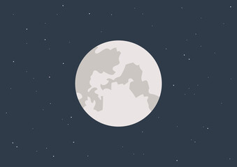 a full moon surrounded by stars in the dark night sky, astronomy theme