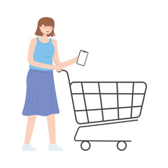 Sticker - woman ecommerce concept