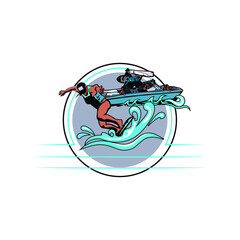 Illustration Vector graphic of water ski design