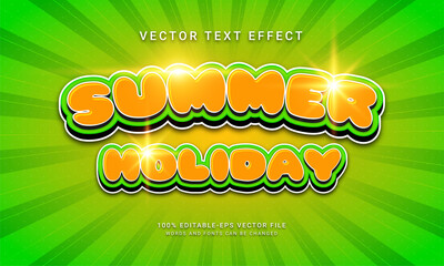 Summer holiday editable text effect themed summer event