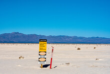 Unexploded Munitions Danger Sign In White Sands