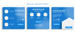 © mim232 - Set webinar social media post template concept design. online marketing promotion banner. webinar blue template post