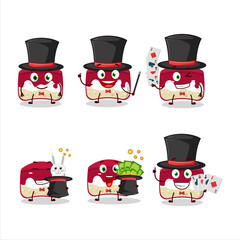 Sticker - A cherry cake Magician cartoon character perform on a stage