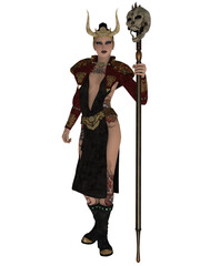 Poster - 3d illustration of an woman with a fantasy outfit