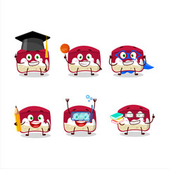 Poster - School student of cherry cake cartoon character with various expressions