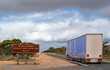 90 Mile Straight on Eyre Highway between Balladonia and Caiguna on Nullarbor Plain of Western Australia. The longest straight stretch of road in Australia and one of the longest in the world.
